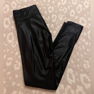 Retro Gong Womens Faux Leather Leggings Stretch High Waisted Pleather Pants